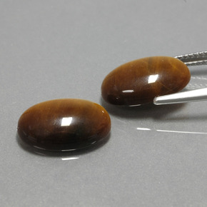 캐럿 천연 골드 브라운 Tiger's Eye 보석, 타원형 컷, 14×10 mm, 불투명체