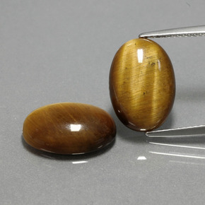 캐럿 천연 골드 브라운 Tiger's Eye 보석, 타원형 컷, 14×10 mm, 불투명체
