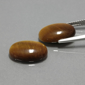 캐럿 천연 골드 브라운 Tiger's Eye 보석, 타원형 컷, 14×10 mm, 불투명체