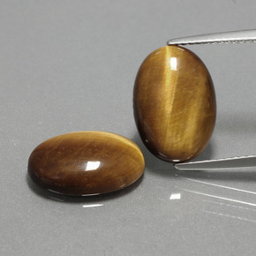 캐럿 천연 골드 브라운 Tiger's Eye 보석, 타원형 컷, 14×10 mm, 불투명체
