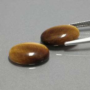 캐럿 천연 골드 브라운 Tiger's Eye 보석, 타원형 컷, 14×10 mm, 불투명체