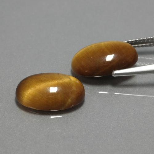9.04캐럿 천연 골든 브라운 Tiger's Eye 보석, 타원형 컷, 14×10 mm, 불투명체
