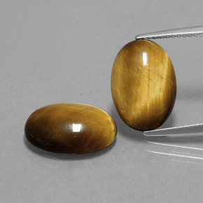 9.10캐럿 천연 미디엄 라이트 브라운 Tiger's Eye 보석, 타원형 컷, 14.1×10 mm, 불투명체