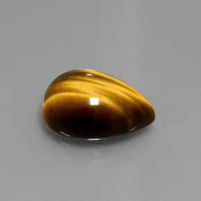 5.05캐럿 천연 골드 브라운 Tiger's Eye, 배 모양, 13.7×9.8 mm, 불투명체