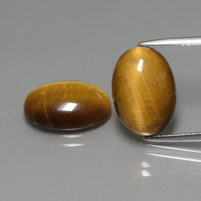 캐럿 천연 골드 브라운 Tiger's Eye 보석, 타원형 컷, 14×10 mm, 불투명체