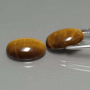 캐럿 천연 골드 브라운 Tiger's Eye 보석, 타원형 컷, 14×10 mm, 불투명체