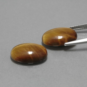 캐럿 천연 골드 브라운 호랑이의 눈 보석, 타원형 컷, 불투명체