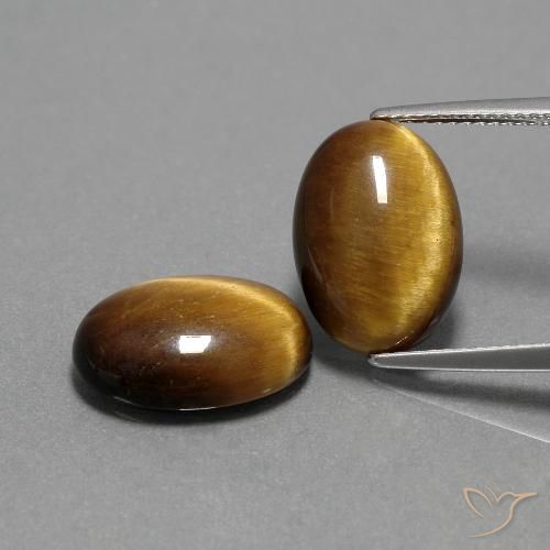 9.00캐럿 천연 골든 브라운 호랑이의 눈 보석, 타원형 컷, 불투명체