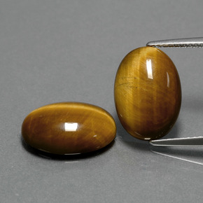 캐럿 천연 골드 브라운 Tiger's Eye 보석, 타원형 컷, 14×10 mm, 불투명체