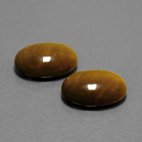 캐럿 천연 골드 브라운 Tiger's Eye 보석, 타원형 컷, 14×10 mm, 불투명체