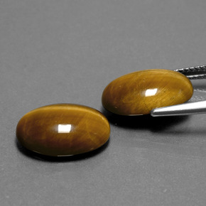 캐럿 천연 골드 브라운 Tiger's Eye 보석, 타원형 컷, 14×10 mm, 불투명체