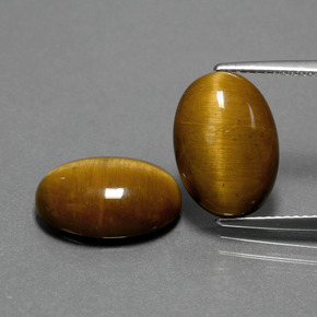 캐럿 천연 골드 브라운 Tiger's Eye 보석, 타원형 컷, 14×10 mm, 불투명체