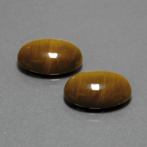 캐럿 천연 골드 브라운 Tiger's Eye 보석, 타원형 컷, 14×10 mm, 불투명체