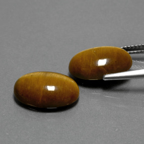 캐럿 천연 골드 브라운 Tiger's Eye 보석, 타원형 컷, 14×10 mm, 불투명체