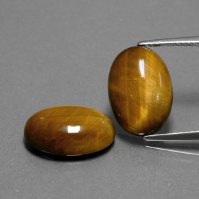 캐럿 천연 골드 브라운 Tiger's Eye 보석, 타원형 컷, 14.1×10 mm, 불투명체