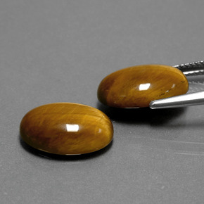 캐럿 천연 골드 브라운 Tiger's Eye 보석, 타원형 컷, 14.1×10 mm, 불투명체