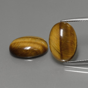 캐럿 천연 골드 브라운 Tiger's Eye 보석, 타원형 컷, 14×10 mm, 불투명체