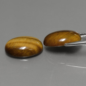 캐럿 천연 골드 브라운 Tiger's Eye 보석, 타원형 컷, 14×10 mm, 불투명체