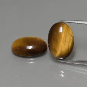 캐럿 천연 골드 브라운 Tiger's Eye 보석, 타원형 컷, 14×10 mm, 불투명체