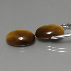 캐럿 천연 골드 브라운 Tiger's Eye 보석, 타원형 컷, 14×10 mm, 불투명체