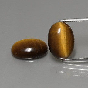 캐럿 천연 골드 브라운 Tiger's Eye 보석, 타원형 컷, 14×10 mm, 불투명체
