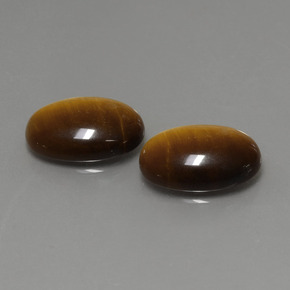 캐럿 천연 골드 브라운 Tiger's Eye 보석, 타원형 컷, 14×10 mm, 불투명체