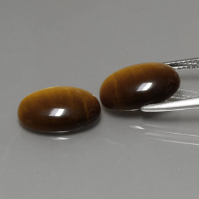 캐럿 천연 골드 브라운 Tiger's Eye 보석, 타원형 컷, 14×10 mm, 불투명체