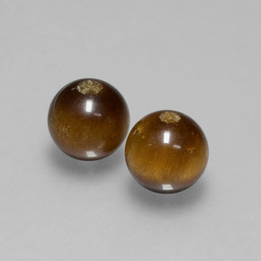 캐럿 천연 골드 브라운 Tiger's Eye 보석, 구형 / 볼, 6.51 mm, 불투명체