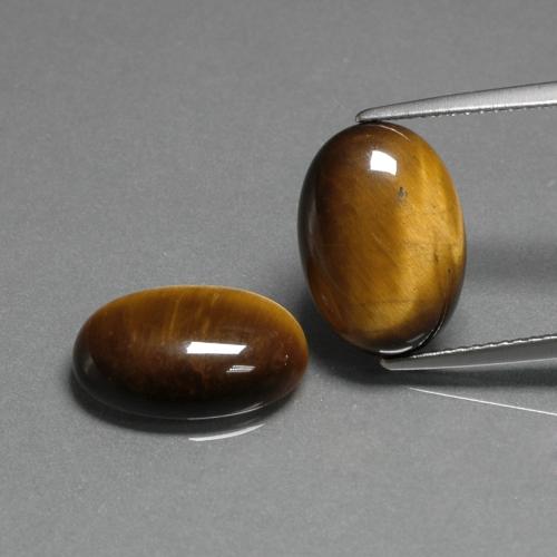9.11캐럿 천연 골든 브라운 호랑이의 눈 보석, 타원형 컷, 불투명체