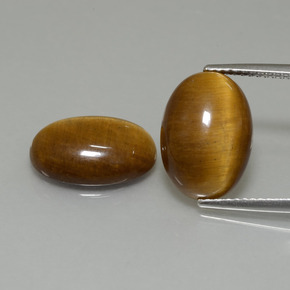 9.19캐럿 천연 미디엄 라이트 브라운 Tiger's Eye 보석, 타원형 컷, 14×10 mm, 불투명체