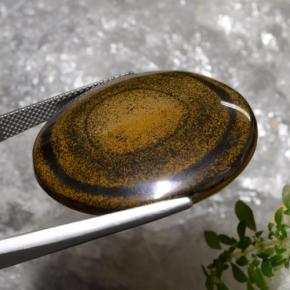 59.01캐럿 천연 브라운 Tiger's Eye, 라운드 컷, 30.57 mm, 불투명체