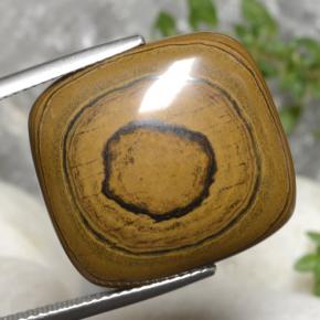 23.77캐럿 천연 골든 브라운 Tiger's Eye, 쿠션 컷, 21.2×19.7 mm, 불투명체