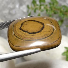 23.77캐럿 천연 골든 브라운 Tiger's Eye, 쿠션 컷, 21.2×19.7 mm, 불투명체