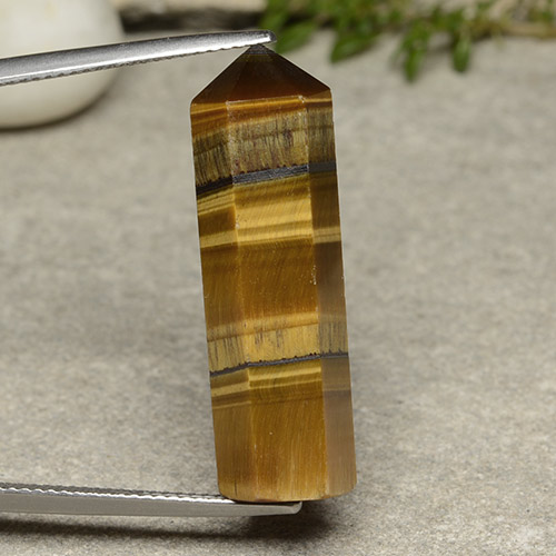 21.18캐럿 천연 웜 브라운 호랑이의 눈, 멋진 모양, 불투명체