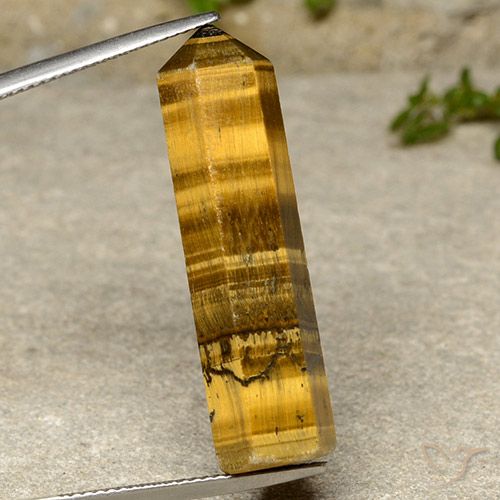 22.34ct 자연스러운 황갈색 호랑이의 눈, 팬시한, 불투명체