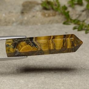 23.84캐럿 천연 미디엄 다크 브라운 Tiger's Eye, 멋진 모양, 36.1×8.7 mm, 불투명체