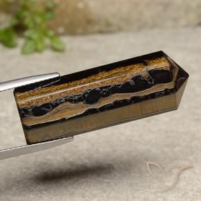 32.91캐럿 천연 웜 브라운 호랑이의 눈, 멋진 모양, 불투명체