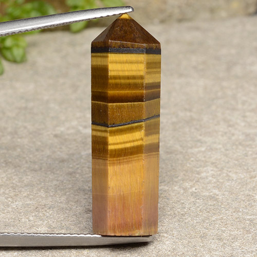 18.73캐럿 천연 골든 브라운 Tiger's Eye, 멋진 모양, 28.8×9.2 mm, 불투명체