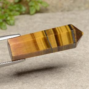18.73캐럿 천연 골든 브라운 Tiger's Eye, 멋진 모양, 28.8×9.2 mm, 불투명체