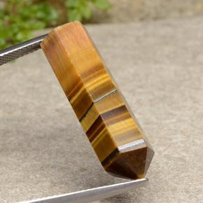 18.73캐럿 천연 골든 브라운 Tiger's Eye, 멋진 모양, 28.8×9.2 mm, 불투명체