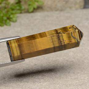 24.72캐럿 천연 라이트 브라운 Tiger's Eye, 멋진 모양, 33.1×9.5 mm, 불투명체
