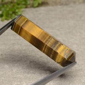 24.72캐럿 천연 라이트 브라운 Tiger's Eye, 멋진 모양, 33.1×9.5 mm, 불투명체