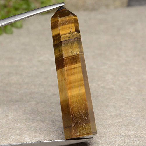 19.17캐럿 천연 골든 브라운 호랑이의 눈, 멋진 모양, 불투명체