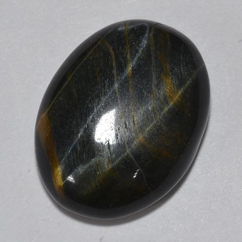 11.75캐럿 천연 멀티컬러 Tiger's Eye, 타원형 컷, 18.2×13.9 mm, 불투명체