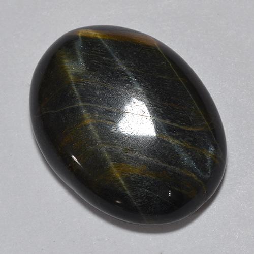 11.75캐럿 천연 멀티컬러 Tiger's Eye, 타원형 컷, 18.2×13.9 mm, 불투명체