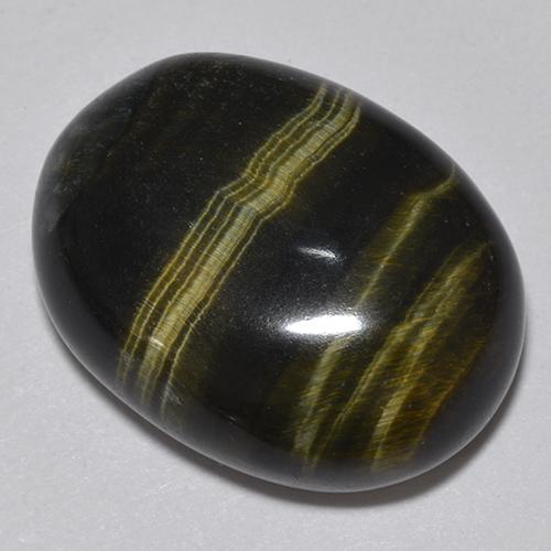 19.06캐럿 천연 멀티컬러 Tiger's Eye, 타원형 컷, 19.4×14.6 mm, 불투명체