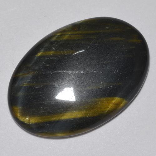 9.44캐럿 천연 멀티컬러 Tiger's Eye, 타원형 컷, 20.6×14.4 mm, 불투명체