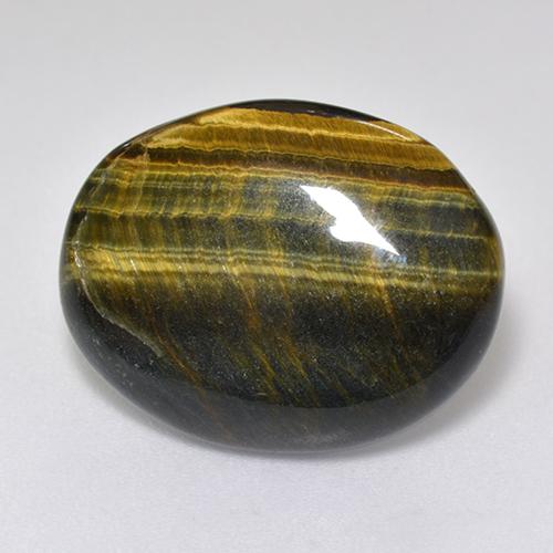 12.92캐럿 천연 멀티컬러 Tiger's Eye, 타원형 컷, 19.8×15.7 mm, 불투명체