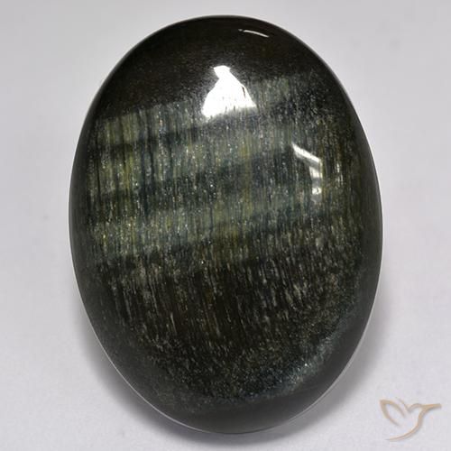 27.76ct 자연스러운 골드 브라운 호랑이의 눈, 타원형, 불투명체