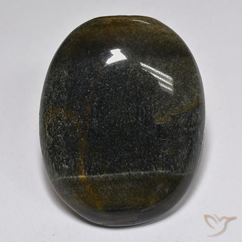 32.04ct 자연스러운 골드 브라운 호랑이의 눈, 타원형, 불투명체
